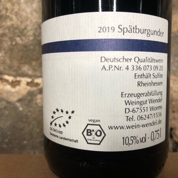 BIO Rotwein 2020 Spätburgunder mild Qualitätswein 0,75l