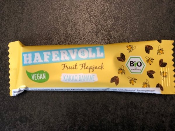 HAFERVOLL BIO Haferriegel mit Kakao und Bananen vegan